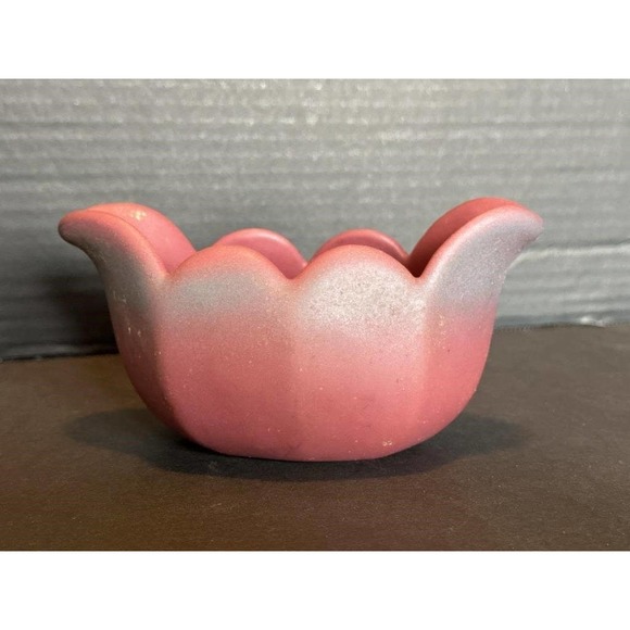 Van Briggle Art Pottery Mulberry Ombré Open Tulip boat vase - vintage - Picture 6 of 11